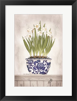 Framed Blue and White Daffodils II Print