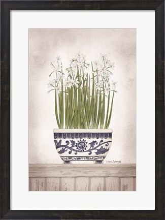 Framed Blue and White Paperwhites II Print