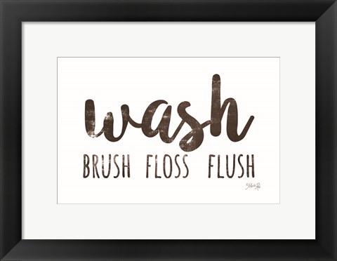 Framed Wash-Brush-Floss-Flush Print