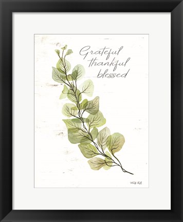 Framed Grateful Thankful Blessed Print