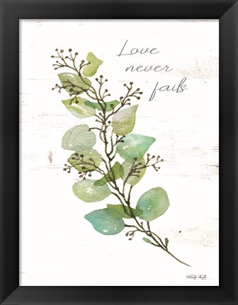 Framed Love Never Fails Print