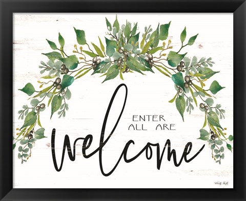 Framed Enter All Are Welcome Print