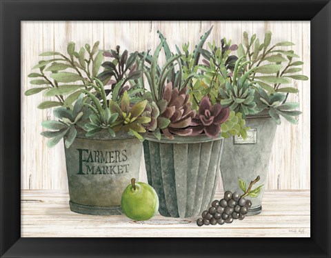 Framed Farmer Market Succulent Harvest Print