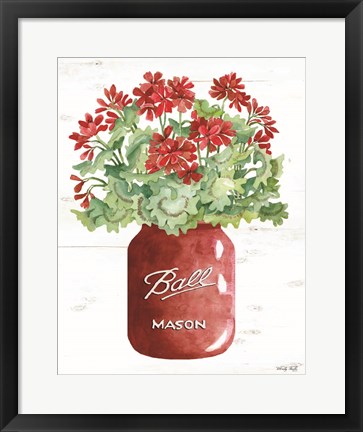 Framed Patriotic Red Jar Print