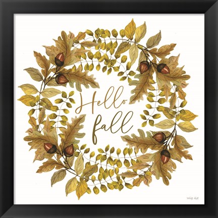 Framed Hello Fall Wreath Print