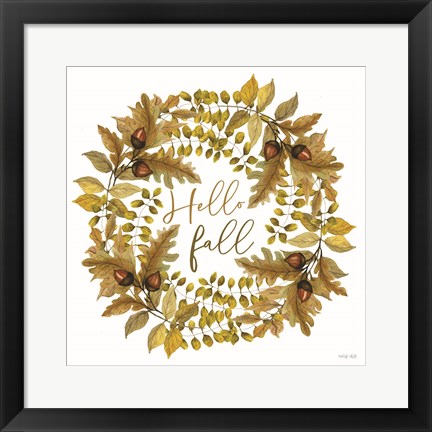 Framed Hello Fall Wreath Print