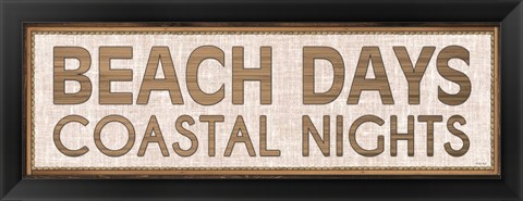 Framed Beach Days Coastal Nights I Print