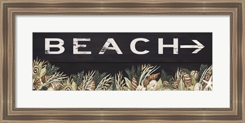 Framed Beach Sign Print