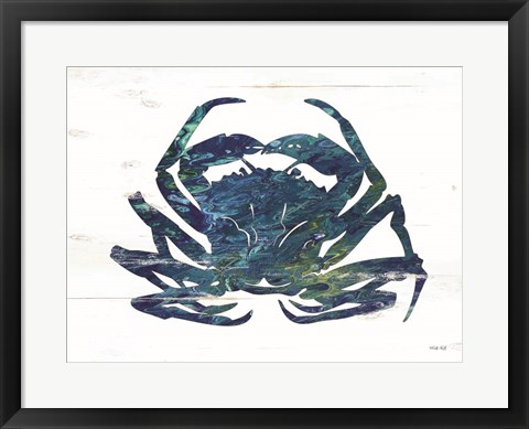 Framed Blue Coastal Crab Print