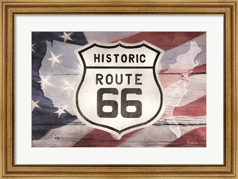 Framed Patriotic Route 66 Print