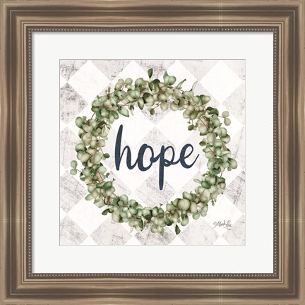 Framed Hope Eucalyptus Wreath Print