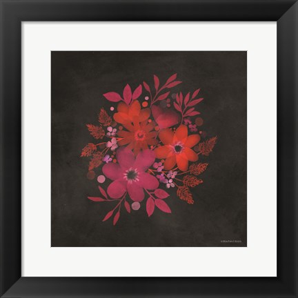 Framed Red and Magenta Flowers Print