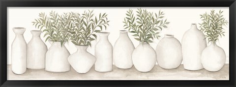 Framed White Vases Still Life Print