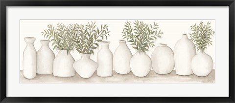 Framed White Vases Still Life Print