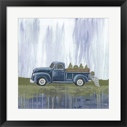 Framed Blue Garden Truck Print