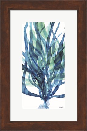 Framed Soft Seagrass in Blue 1 Print