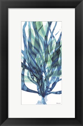 Framed Soft Seagrass in Blue 1 Print