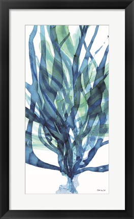 Framed Soft Seagrass in Blue 1 Print