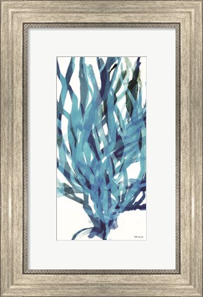 Framed Soft Seagrass in Blue 2 Print