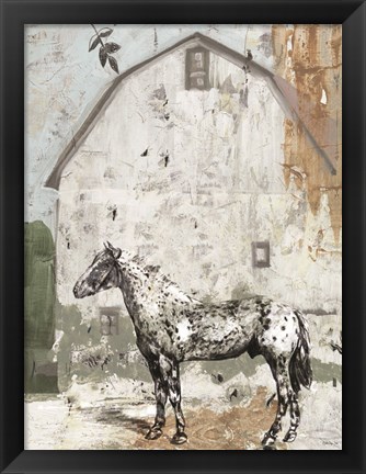 Framed Barn with Horse Print