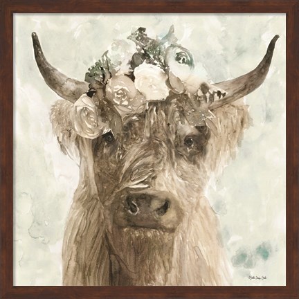 Framed Cow and Crown II Print