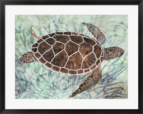 Framed Sea Turtle Collage 1 Print