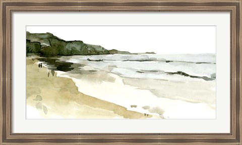 Framed Simple Watercolor Coast II Print