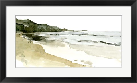 Framed Simple Watercolor Coast II Print