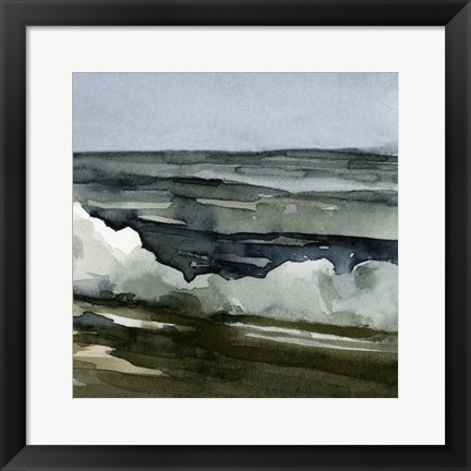 Framed Loose Watercolor Waves III Print