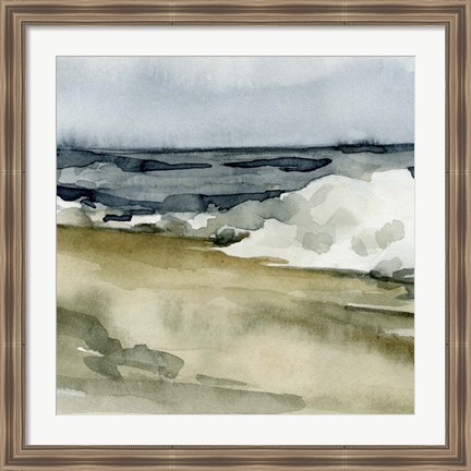 Framed Loose Watercolor Waves V Print