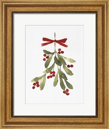 Framed Mistletoe Bow I Print