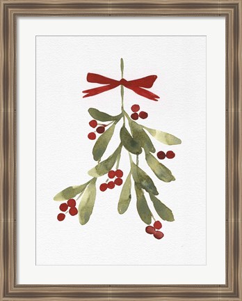 Framed Mistletoe Bow I Print