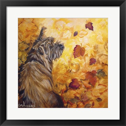 Framed Playful Pup VIII Print