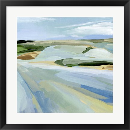 Framed Sky Blue Fields II Print