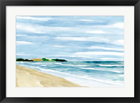 Framed Coastline Calm I Print