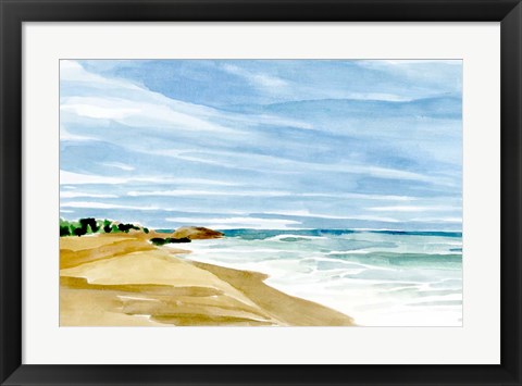 Framed Coastline Calm II Print