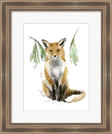 Framed Snowy Fox I Print