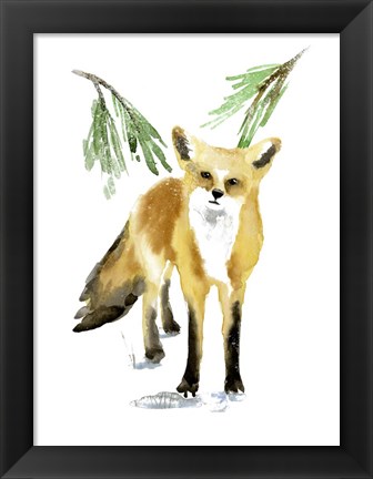 Framed Snowy Fox II Print