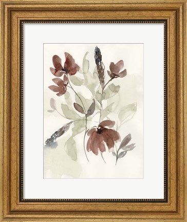 Framed Dusty Flower Composition I Print