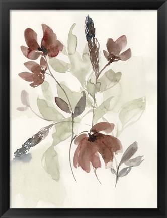 Framed Dusty Flower Composition I Print