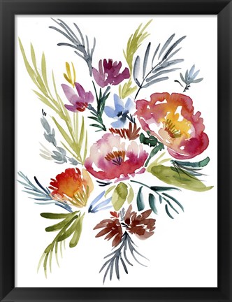 Framed Jeweled Bouquet II Print