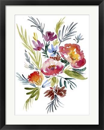 Framed Jeweled Bouquet II Print