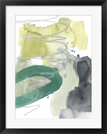 Framed Graffiti Green III Print