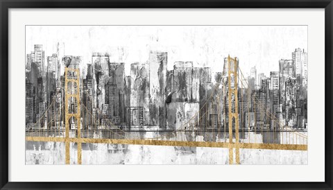 Framed Golden Bridge Panorama Print