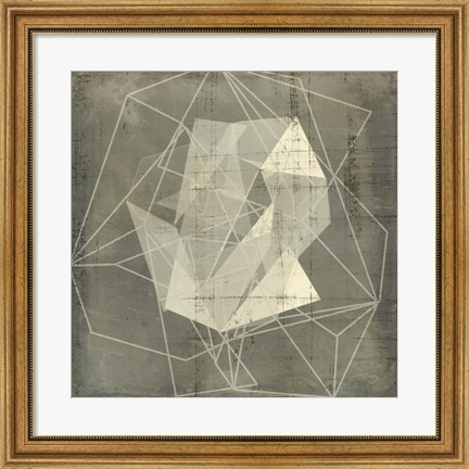 Framed Geomolecule Blueprint II Print