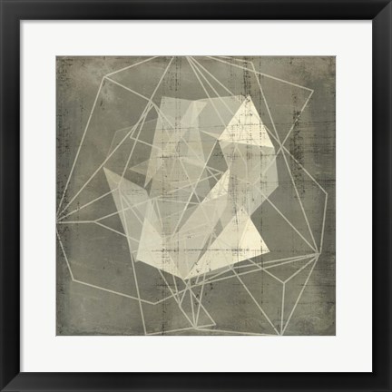 Framed Geomolecule Blueprint II Print