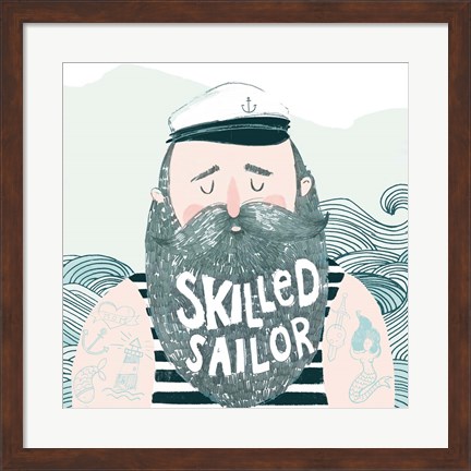 Framed Skilled Sailor I Print