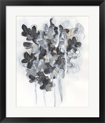 Framed Monochrome Flora I Print