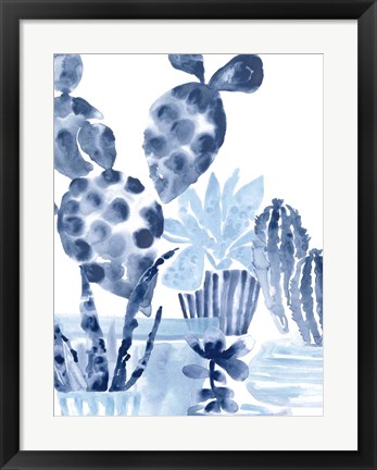 Framed Indigo Succulent II Print