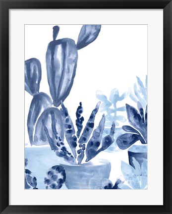 Framed Indigo Succulent IV Print